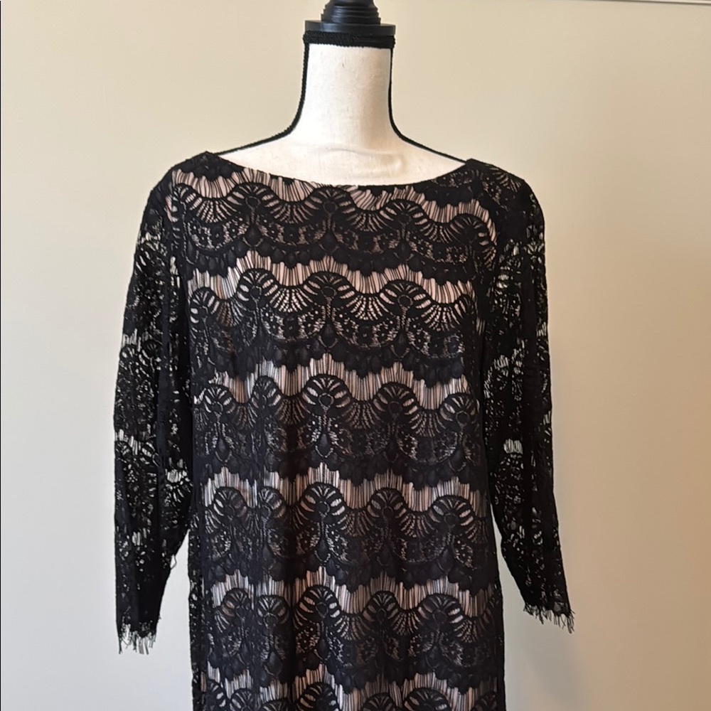 Jessica Howard Black Sheath Dress with Dolman Sleeves